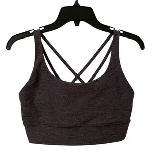 Lululemon Women's Heathered Black Active Long Line Energy Bra Size 10